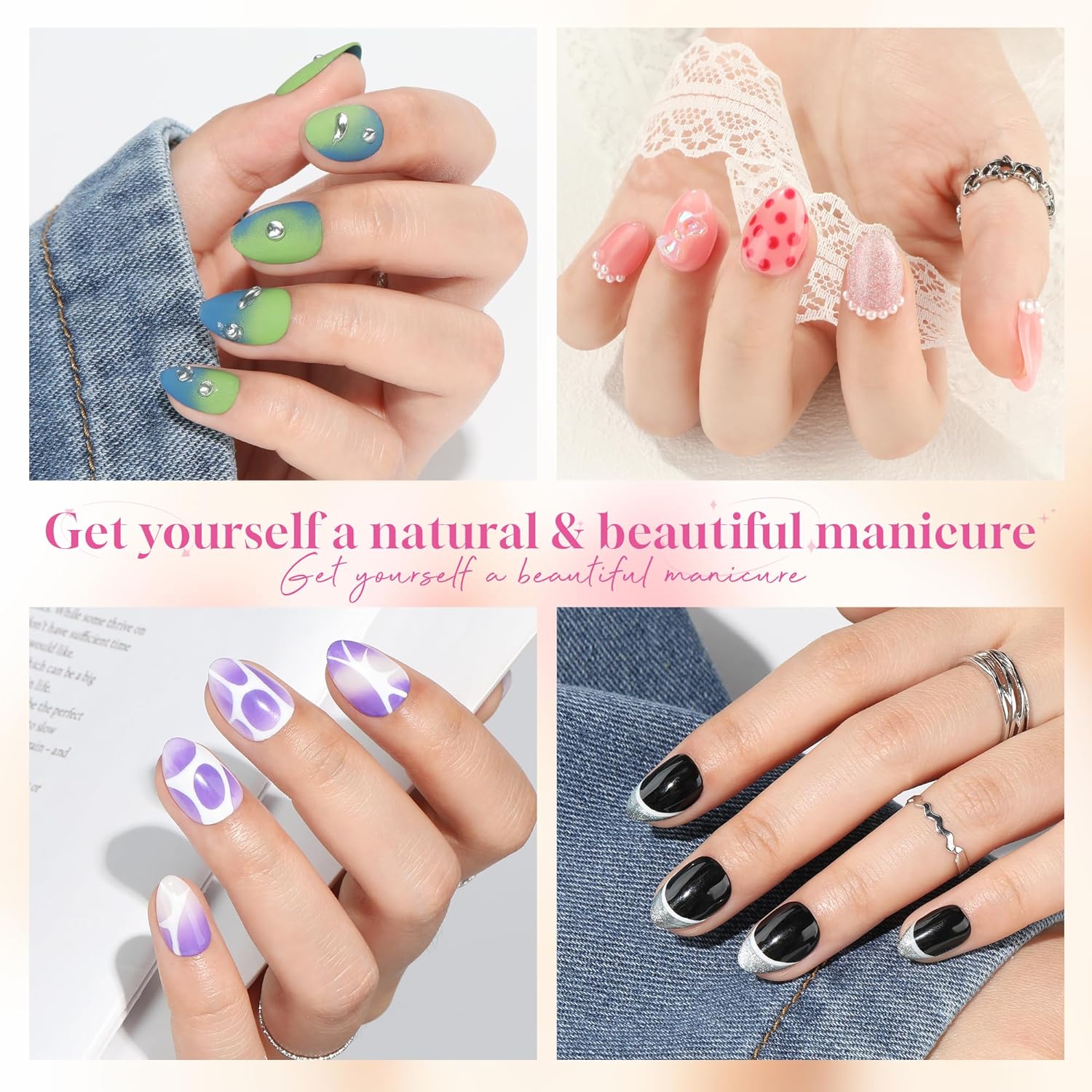 UNA GELLA Extra Short Almond Nail Tips, 312pcs XS Gel Nail Tips Almond Pre-Shaped Half Matte Full Cover No Need File Clear Fake Nails for Nails Extension Home DIY Salon 12 Sizes-BrightBean Baby