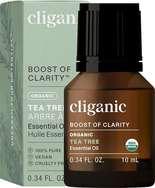 Cliganic Organic Tea Tree Essential Oil, 100% Pure Natural, for Aromatherapy | Non-GMO Verified (Packaging May Vary)-BrightBean Baby