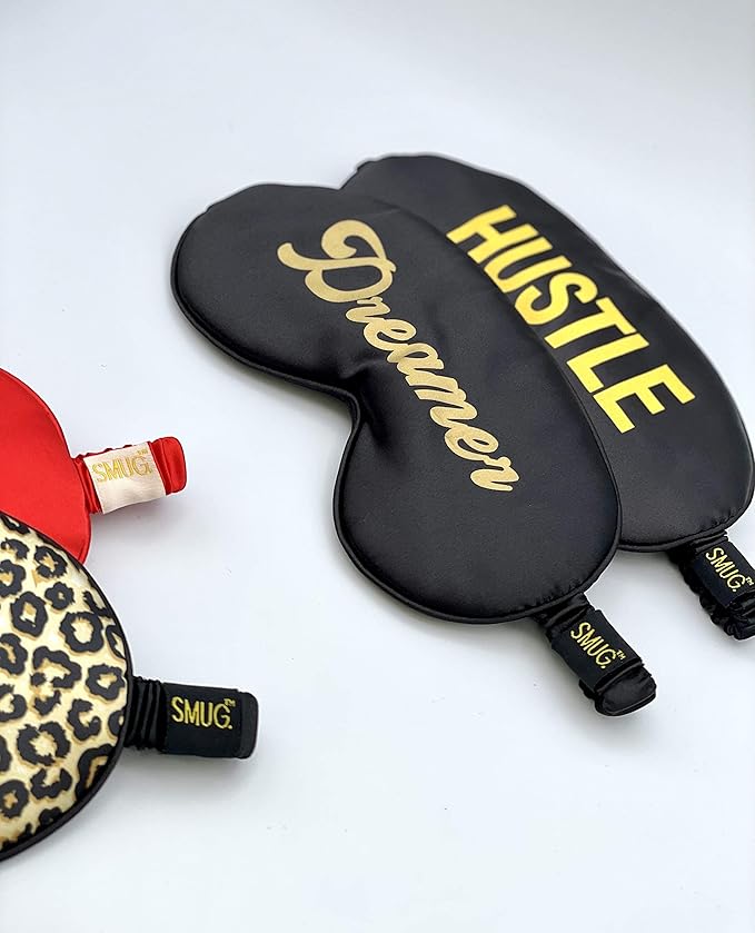 SMUG Satin Sleep Mask & Eye Mask | Travel Sleep Masks for Women & Men | Soft Sleeping Eye Mask to Nourish Skin & Reduce Dark Circles | Eye Sleep Mask Shades to Block Out Light | Dreamer-BrightBean Baby