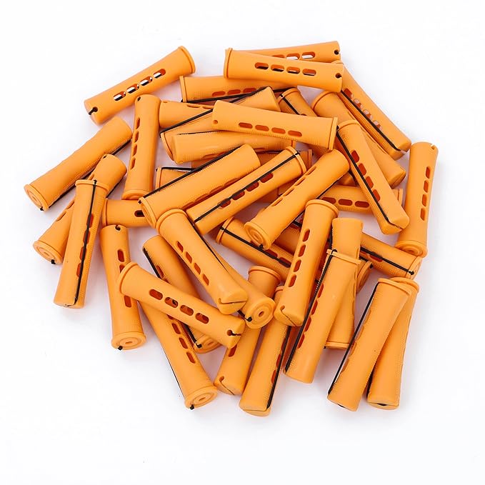 Perm Rods Set for Natural, Long, and Short Hair - Plastic Cold Wave Rods for Women's Hair Curling and DIY Hairdressing (20pcs Orange)-BrightBean Baby