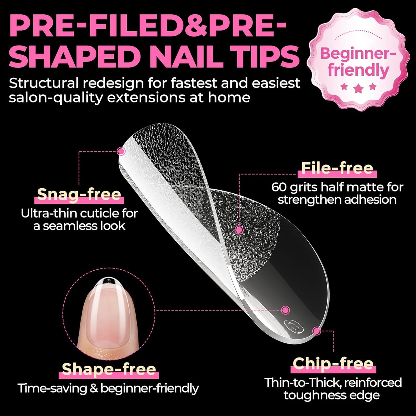 UNA GELLA Extra Short Almond Nail Tips Full Cover 504PCS Gel Nail Tips Short Almond Shaped Nails Tips Soft Gelly Gel Clear Fake Nails Tip for Acrylic Nail Tip Soak Off Home DIY Salon Nails 12 Sizes-BrightBean Baby