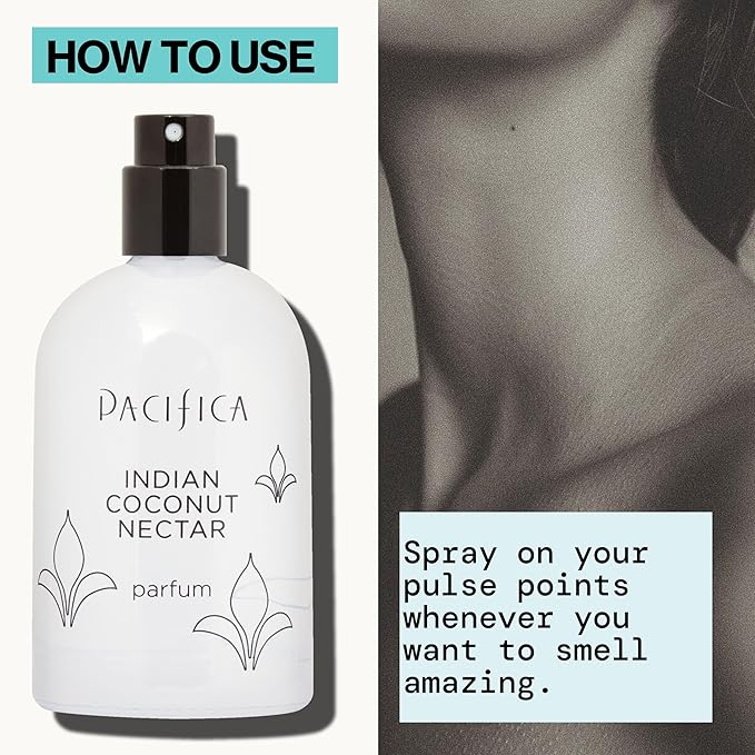 Pacifica Indian Coconut Nectar Spray Perfume, 2 oz – Warm Coconut & Vanilla Gourmand Fragrance for Women Clean Beauty Scent, Long-Lasting Beachy & Layerable, 100% Vegan & Cruelty-Free Made in USA-BrightBean Baby