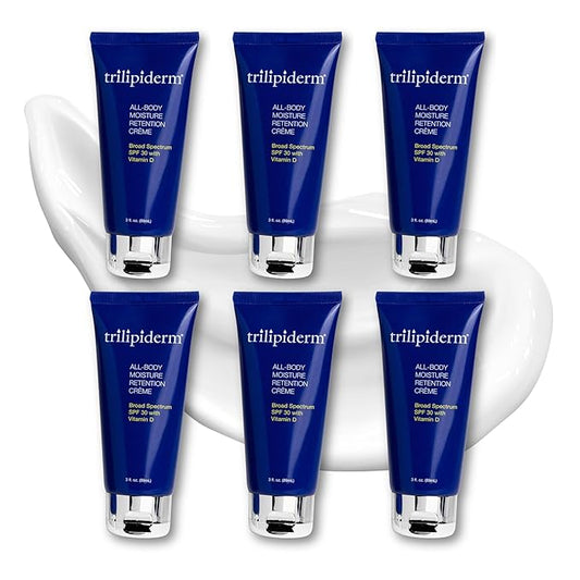 Trilipiderm 3oz TSA Travel Size 6-Pack All-Body Moisturizer with SPF 30 for Body, Face, Hands, & Feet-BrightBean Baby