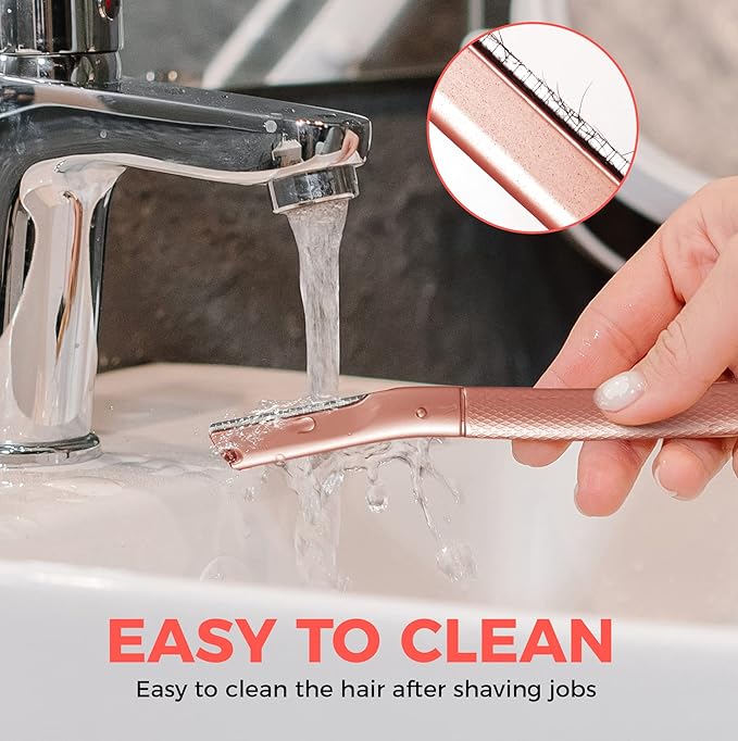 ZOMCHI Eyebrow Razor, Face Razors for Women&Men, Eyebrow Trimmer Shaper with Precision Cover,Facial Shaver with 6 Blades (Rose Gold)-BrightBean Baby