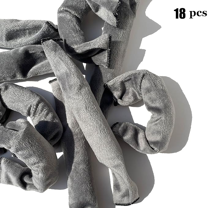 Aimin Hair Rollers Night Sleep Foam Hair Curler Rollers Flexible Soft Pillow Hair Rollers DIY Sponge Hair Styling Rollers Tools set (18 pcs gray) …-BrightBean Baby