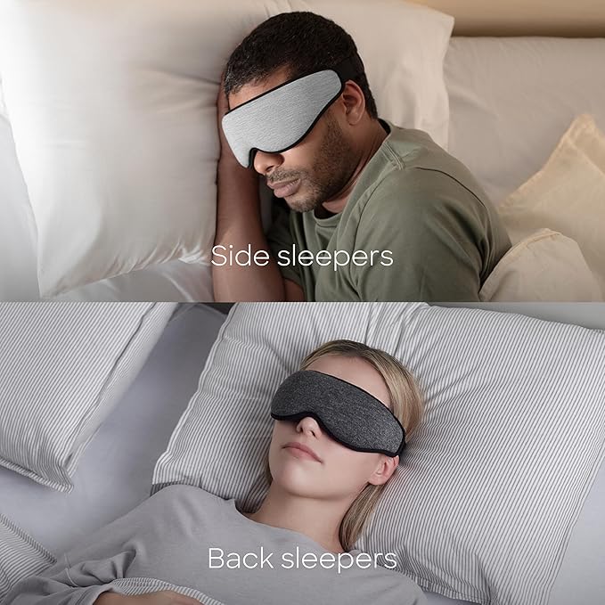 Ostrichpillow Eye Mask, Sleep Mask for Men Women 100% Blackout, No Pressure On Eyes, Soft & Breathable, Adjustable Fit, Travel Bag Included-BrightBean Baby