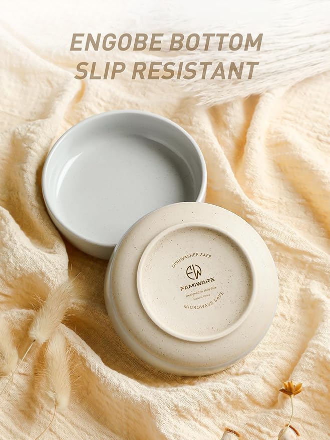 famiware Milkyway Ceramic Soy Sauce Dish, Dipping Bowls Set of 6, Dipping Sauce Bowls/Dishes, 4oz Small Serving Bowls for Side Dishes, Condiment, Sushi, Appetizer, Dessert, Light Gray