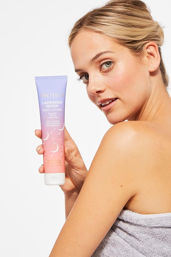 Pacifica Lavender Moon Body Lotion – Relaxing Lavender & Rose Scented Moisturizer w/Chamomile & Vitamin E, Calming Aromatherapy Cream for Nighttime Shower Vegan & Cruelty-Free Dermatologist Tested-BrightBean Baby