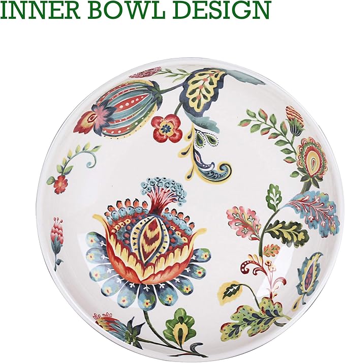 Bico Protea Cynaroides Pasta Bowls, 35oz Salad Bowl Set of 4, Large Ceramic Serving Dinner Bowls for Soup and Cereal, Microwave and Dishwasher Safe, Gift for Housewarming and Thanksgiving