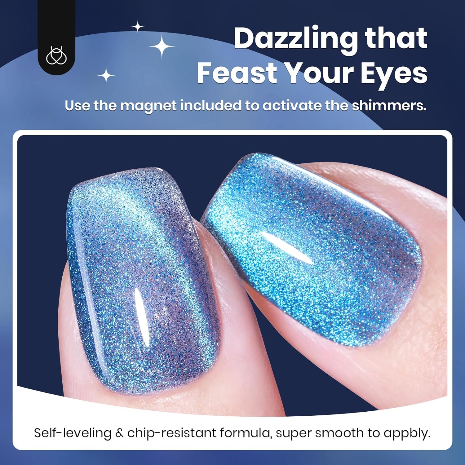 Beetles Chameleon Cat Eye Gel Polish - 15ML Blue Cat Eye Glitter Gel Polish 9D Magnetic Soak Off UV Shimmer Velvet Gel Mermaid Tears Series Nail Art DIY Manicure Gifts for Women-BrightBean Baby