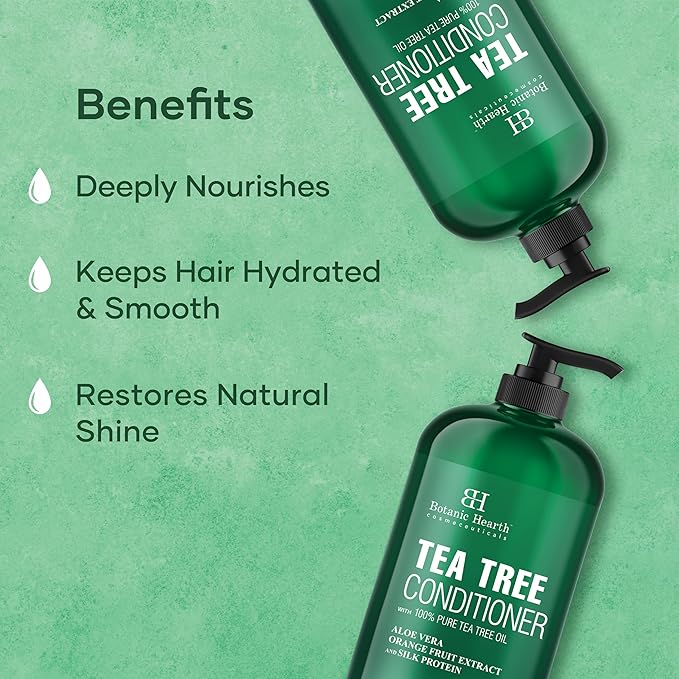 Botanic Hearth Tea Tree Conditioner | For All Hair Types | Fights Dandruff & Dry Scalp | With Vitamin C, Peppermint Oil, Rosemary Oil & Lavender Oil | Sulphate & Paraben Free | 16 fl oz-BrightBean Baby