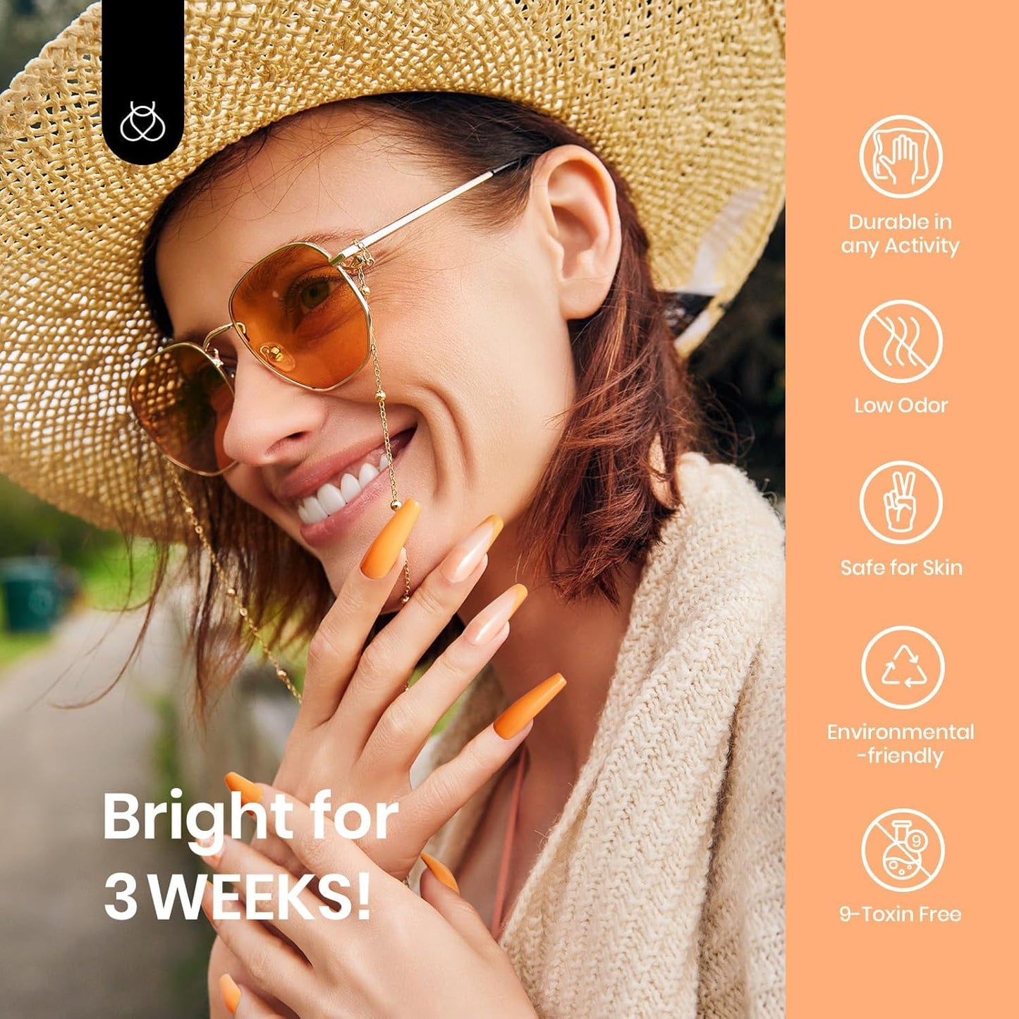 Beetles Burnt Orange Gel Nail Polish, 15Ml Light Persimmon Polish Orange Nail Polish Gel Tropical Soak Off Uv Led Nail Lamp Manicure Salon Diy at home Gift for Women-BrightBean Baby