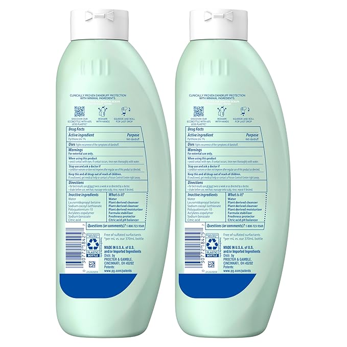 Head & Shoulders BARE Dandruff Shampoo Twin Pack, Fragrance-Free, Sensitive Scalp Care, Sulfate-Free, Silicone-Free, Dye-Free, Eco-Friendly Bottles, Safe for All Hair Types, 13.5 Fl Oz Each (Set of 2)-BrightBean Baby