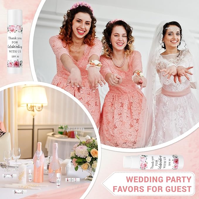 48 Pack SPF 30 Sunscreen Lip Balms Bulk Thank You for Celebrating with Us Sunscreen Care Lip Balm Sticks Wedding Party Favor Baby Bridal Shower Party Supplies Thank You Gifts for Guest-BrightBean Baby