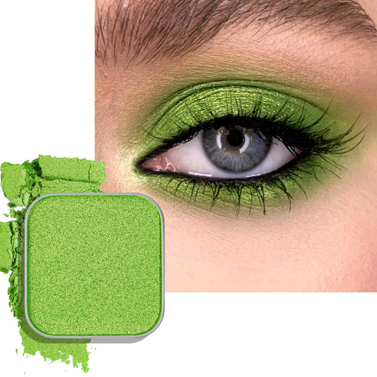 Shimmer Single Eyeshadow Fresh Light Green with Soft Glow Finish, Blendable Powder, Magnetic Pan for Custom Magnetic Makeup Palette (Halo Leaf)-BrightBean Baby