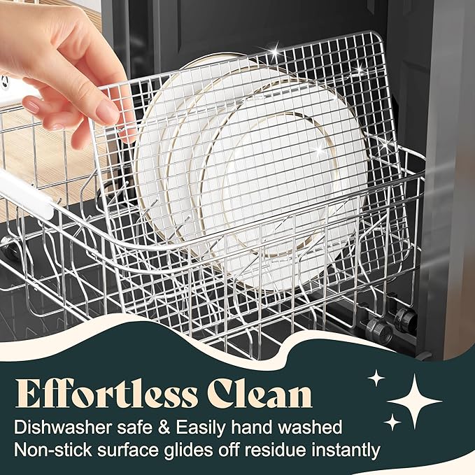 Cooling Racks for Cooking and Baking - 10"x14.75" Oven Safe Premium Stainless Steel Heavy Duty Baking Rack Tight-Wire, Fits Jelly Roll Pan for Roasting & Grilling & Cooking - 1 Pack