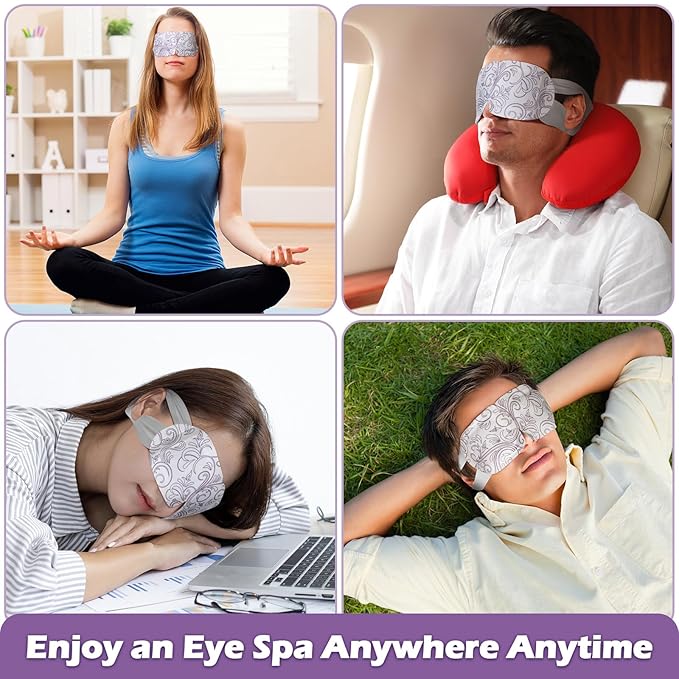 50 Packs Steam Eye Mask for Dry Eyes Spa Warm Sleep Eye Mask Self Heating Disposable Eye Masks for Home Office Travel Eyestrain Relieve (Lavender Scent)-BrightBean Baby