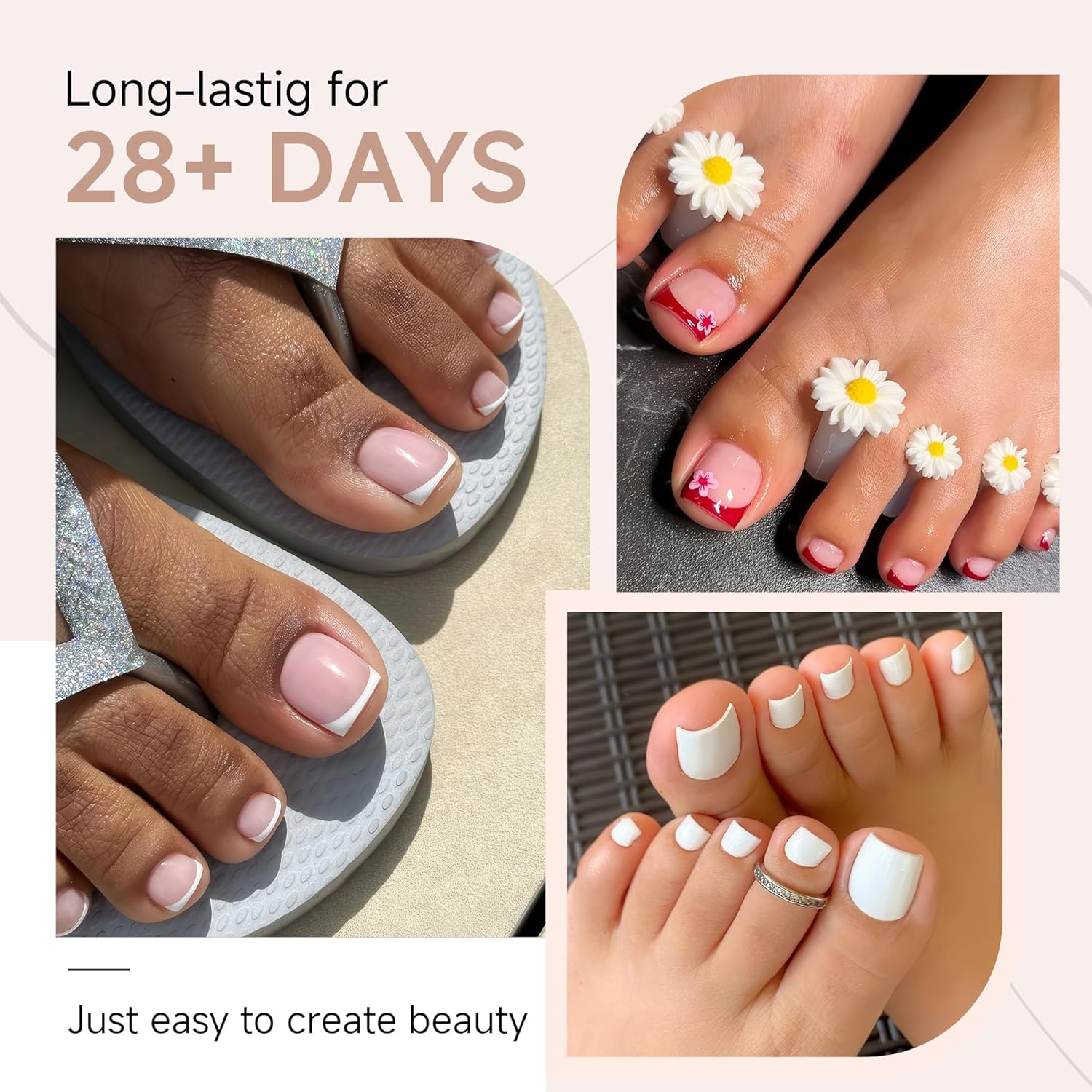 UNA GELLA Toe Nail Tips 312 Pcs Square Round Full Cover Fake Toe Nails Press On Clear 15 Sizes Pre-Shape Soft Gel Toe Nail Tips Double Matte Acrylic Toenails for Nail Extensions DIY Home Nail Salon-BrightBean Baby