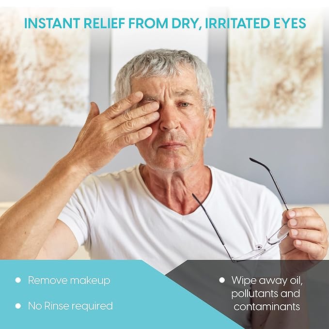 Clear C Eyelid Wipes Pre-Moistened for Dry Eyes – Rinse Free Eye Lid Cleaning Wipes – Individually Wrapped Travel Eye Wipes, 3 Boxes of 30-BrightBean Baby