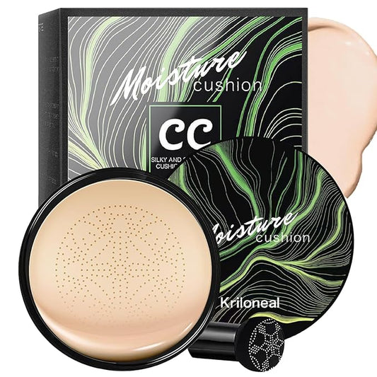 CC Cream Foundation Mushroom Head Air Cushion Face Makeup Moisturizing Concealer Waterproof Oil Control Long-Lasting Nude Makeup Even Skin Tone for All Skin Types(Ivory White)-BrightBean Baby