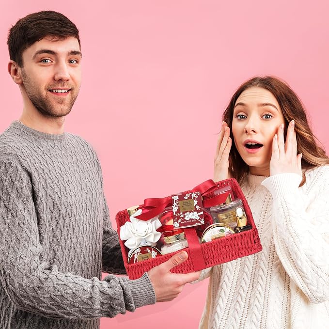 Mothers Day Gifts for Mom 25Pcs Luxury Spa Gift Basket for Women with Necklace, Shower Gel | Relaxing Bath & Body Care Kit Valentine's Christmas Gifts for Her Perfect for Anniversary or Bridal Shower-BrightBean Baby