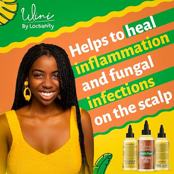 Locsanity Wini Pure Argan Hair and Body Oil, 100% Cold-Pressed, 4 Fl Oz-BrightBean Baby