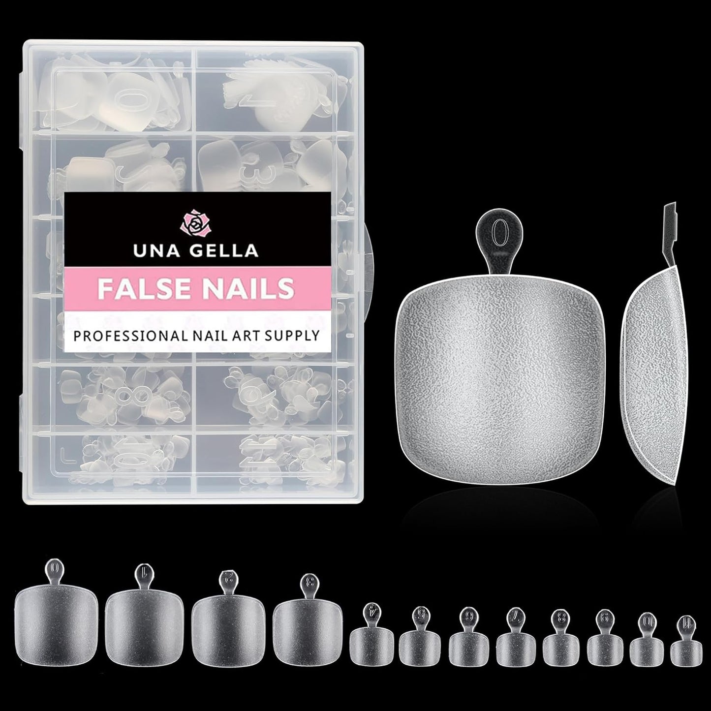 UNA GELLA Toe Nail Tips 312Pcs Short Square False Soft Gel Full Cover ToeNail Tips Matte Press on Fake Toenails 12 Sizes Pre-shape Acrylic Toenails Tips For Nail Extension Home DIY Nail Salon-BrightBean Baby