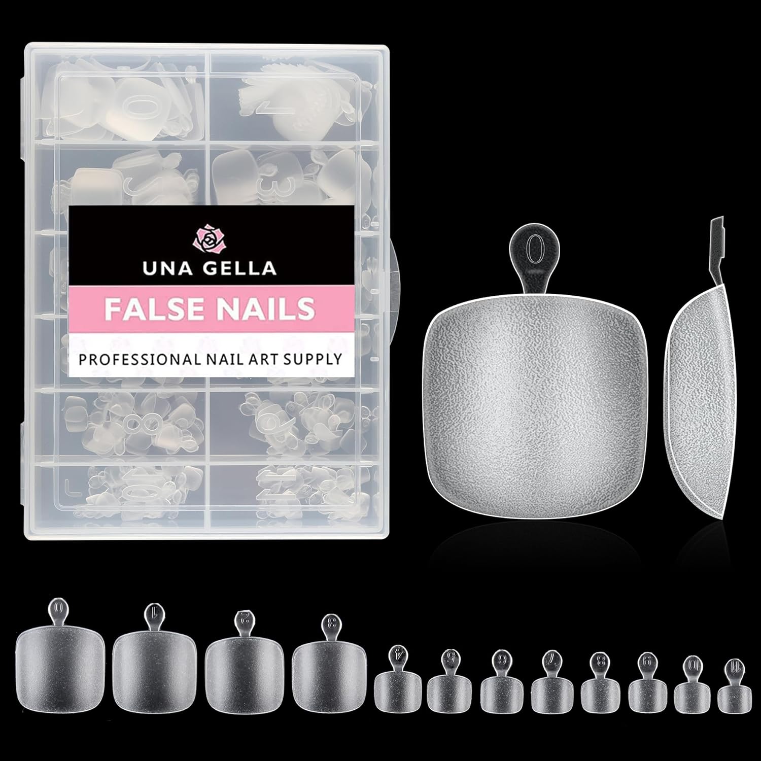 UNA GELLA Toe Nail Tips 312Pcs Short Square False Soft Gel Full Cover ToeNail Tips Matte Press on Fake Toenails 12 Sizes Pre-shape Acrylic Toenails Tips For Nail Extension Home DIY Nail Salon-BrightBean Baby