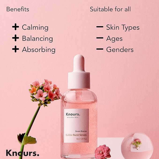 Knours. Balancing 5xHA+Gromwell Root oil Bubble Burst Serum w/ 59% Rose Water Niacinamide, Retinal Hydrating Healthy Serum for Improved Tone & Texture EWG Verified Clean Beauty 50ml/1.69fl. oz.-BrightBean Baby