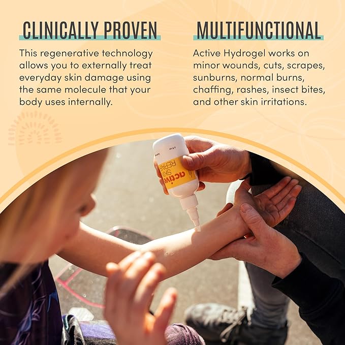 Active Skin Repair First Aid Healing Skin Hydrogel - Natural & Non-Toxic Repairing Ointment with Hypochlorus Acid for Minor Cuts, Wounds, Scrapes, Rashes, Sunburns, & More, 3 oz-BrightBean Baby