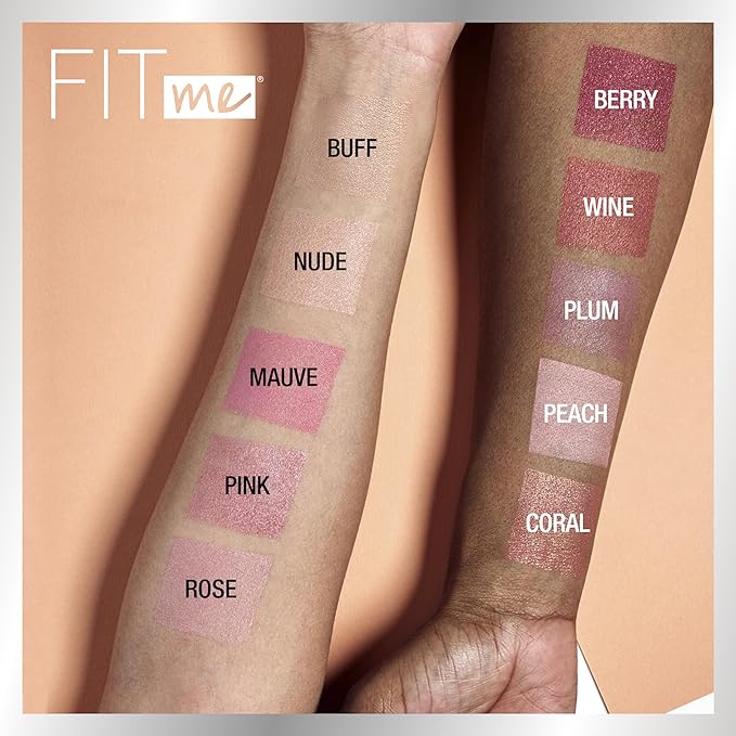 Maybelline Fit Me Blush, Lightweight, Smooth, Blendable, Long-lasting All-Day Face Enhancing Makeup Color, Wine, 1 Count-BrightBean Baby
