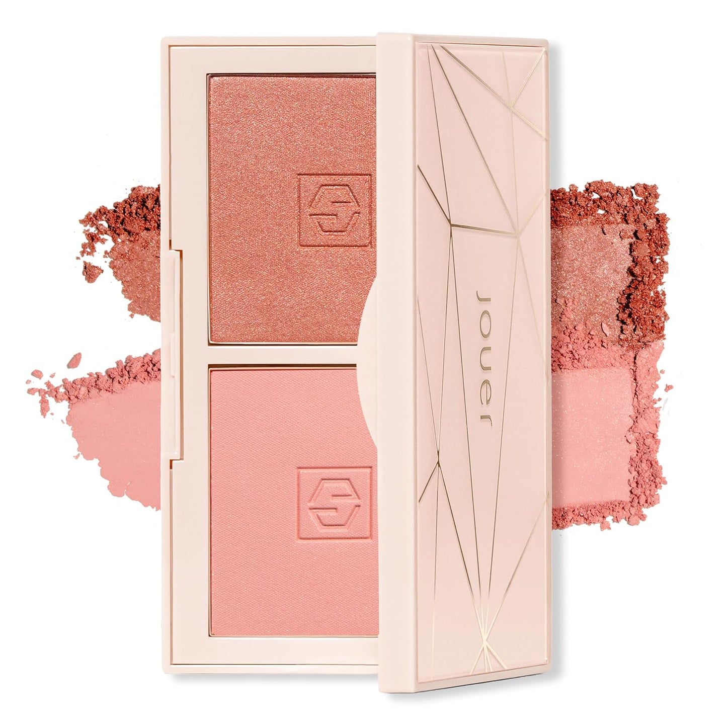 Jouer Blush Bouquet Duo Deluxe Mini 2 Shade Blush Palette High Pigment Powder Natural Flush Beauty Cosmetics Vitamin E Talc-Free Paraben, Gluten & Cruelty Free-BrightBean Baby