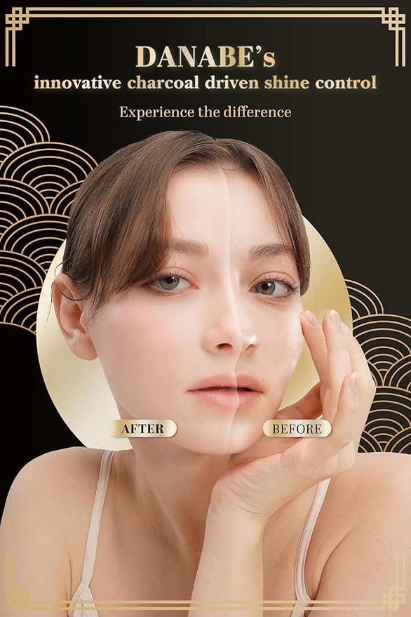 [KPOP Beauty] Makeup Friendly Oil Blotting Paper - DANABE Bamboo Charcoal Face Oil Blotting Sheets | Korean Skincare Oil Absorbing Sheets for Face (4x3.6 in.100 Large Sheets)-BrightBean Baby