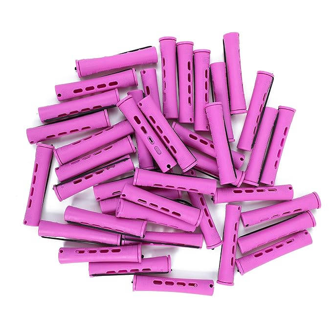 20pcs Women's Perm Rods Set for Natural Hair: 2 Sizes Cold Wave Hair Rollers for Curling and Styling All Hair Lengths - DIY Hairdressing Tools (Purple)-BrightBean Baby