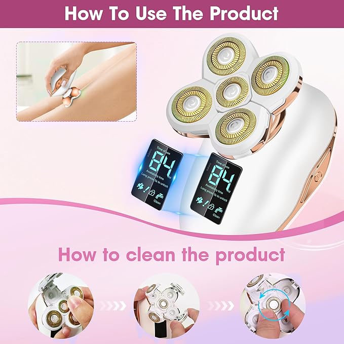 Electric Razors for Women Legs Travel : Rechargeable Waterproof Razor Trimmer for Womens - Dry Wet Electric Shaver for Women - Pro Portable Personal Body Shaver