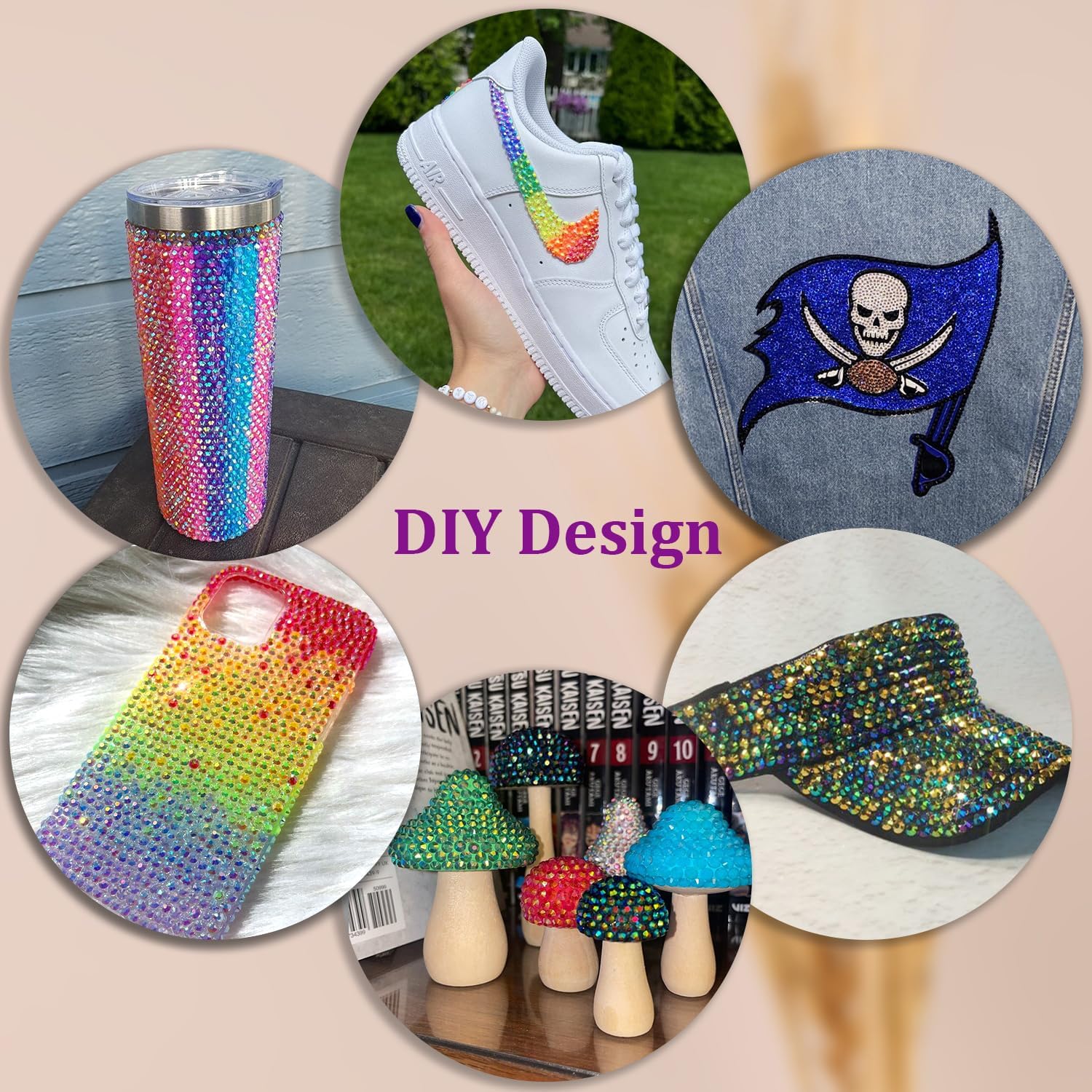 2 Boxes Jelly Rhinestones for Bedazzling, 30600Pcs 3mm & 5mm Multicolor Flatback Resin Gems for Crafting, Bedazzler Kit with 2Pcs 10ml B7000 Jewelry Glue for DIY Crafts Book Fabric Decor Nail Art-BrightBean Baby