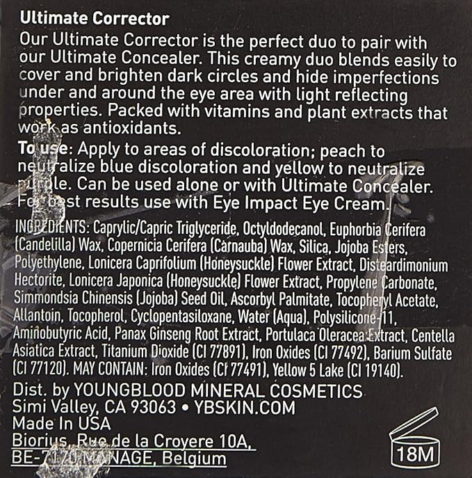 Youngblood Mineral Cosmetics Natural Ultimate Corrector - Concealing Compact Duo - 2.7 g / 0.09 oz-BrightBean Baby