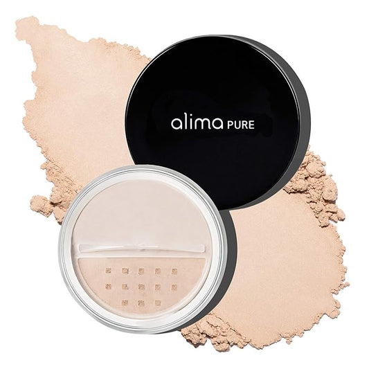 Alima Pure Matte Foundation Loose Mineral Powder Foundation Makeup, Loose Powder Makeup Oil Free Talc Free Powder, Natural Makeup Mineral Foundation Full Coverage Natural Foundation Powder .15 oz/4.5g-BrightBean Baby