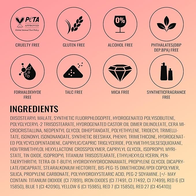 Oulac Coral Pink Lipstick for Women with Metallic 3D Shine Lightweight Hydrating Formula, High Impact Lip Color, Vegan Beauty, Full Coverage Lip Makeup, Christmas Gifts for Women, Nemo Go Home(06)-BrightBean Baby