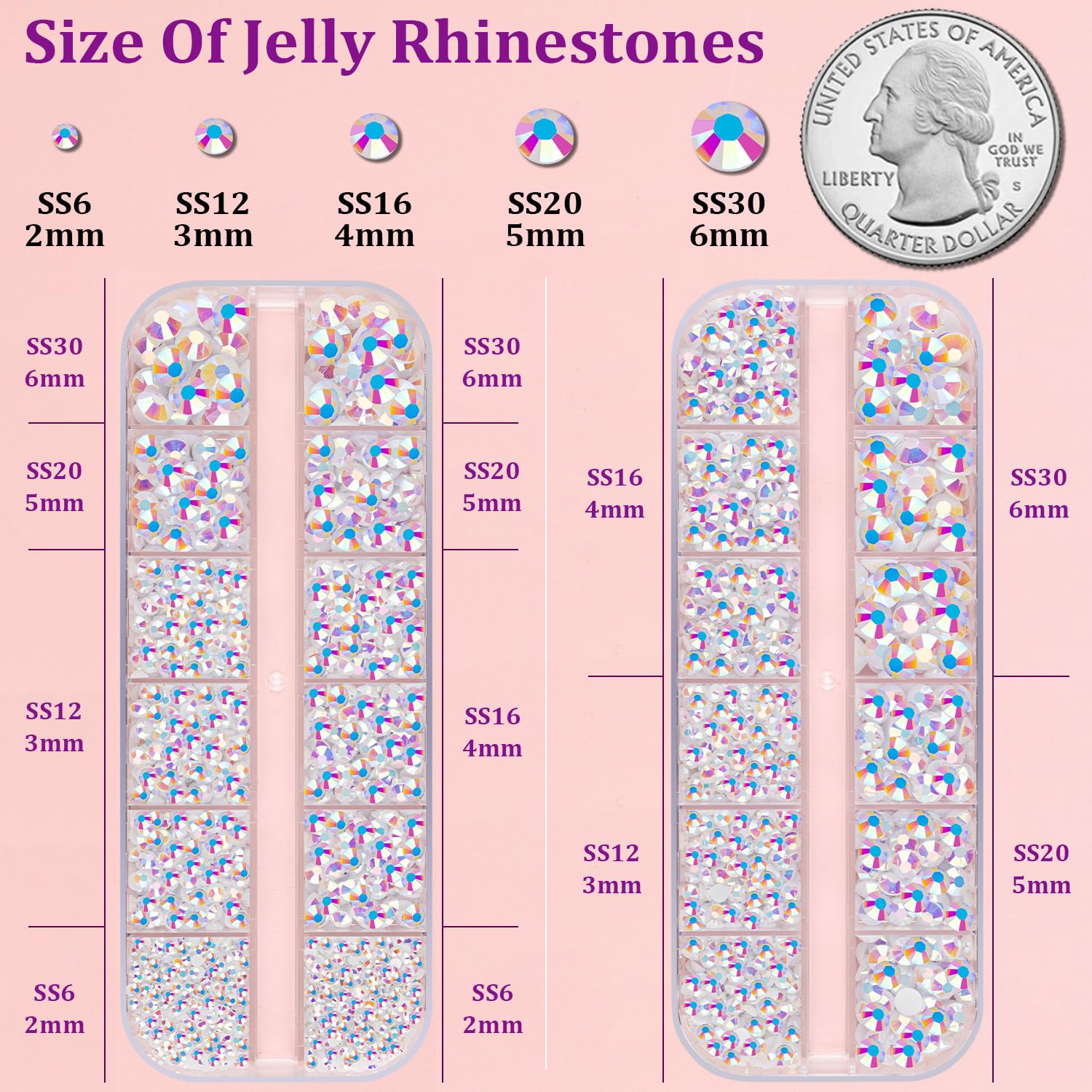 Resin Jelly Rhinestones for Crafting with B7000 Jewelry Glue, 2 Boxes White AB Flatback Crystals with 3Pcs 10ml Glue, Bedazzling Non Hotfix Gems for DIY Tumblers Clothing Shoes Manicure-BrightBean Baby