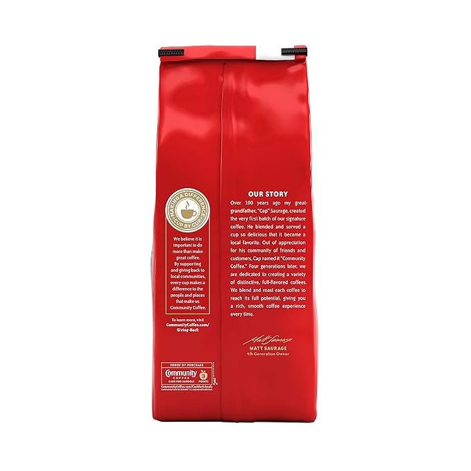 Community Coffee Breakfast Blend, 128 Ounces Ground Coffee, Medium Roast, 32 Ounce Bag (Pack of 4)