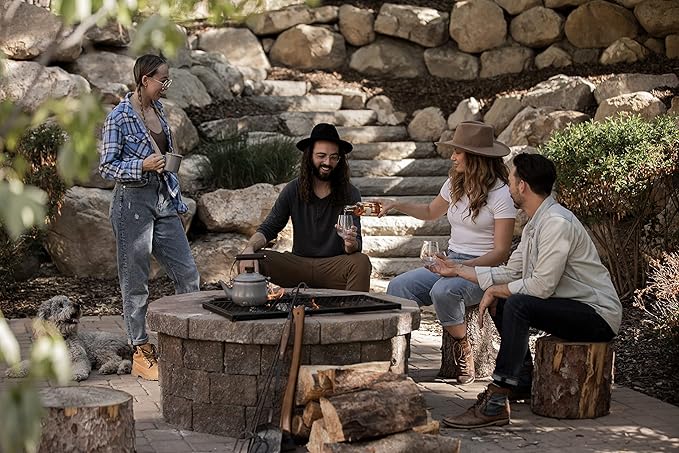 Barebones Enamel Teapot - Vintage Inspired Design - Baked Stainless Steel Rim - FSC Certified Natural Walnut Handle Tea Kettle - 1.5 Liters, 6 Cups (Slate Gray)