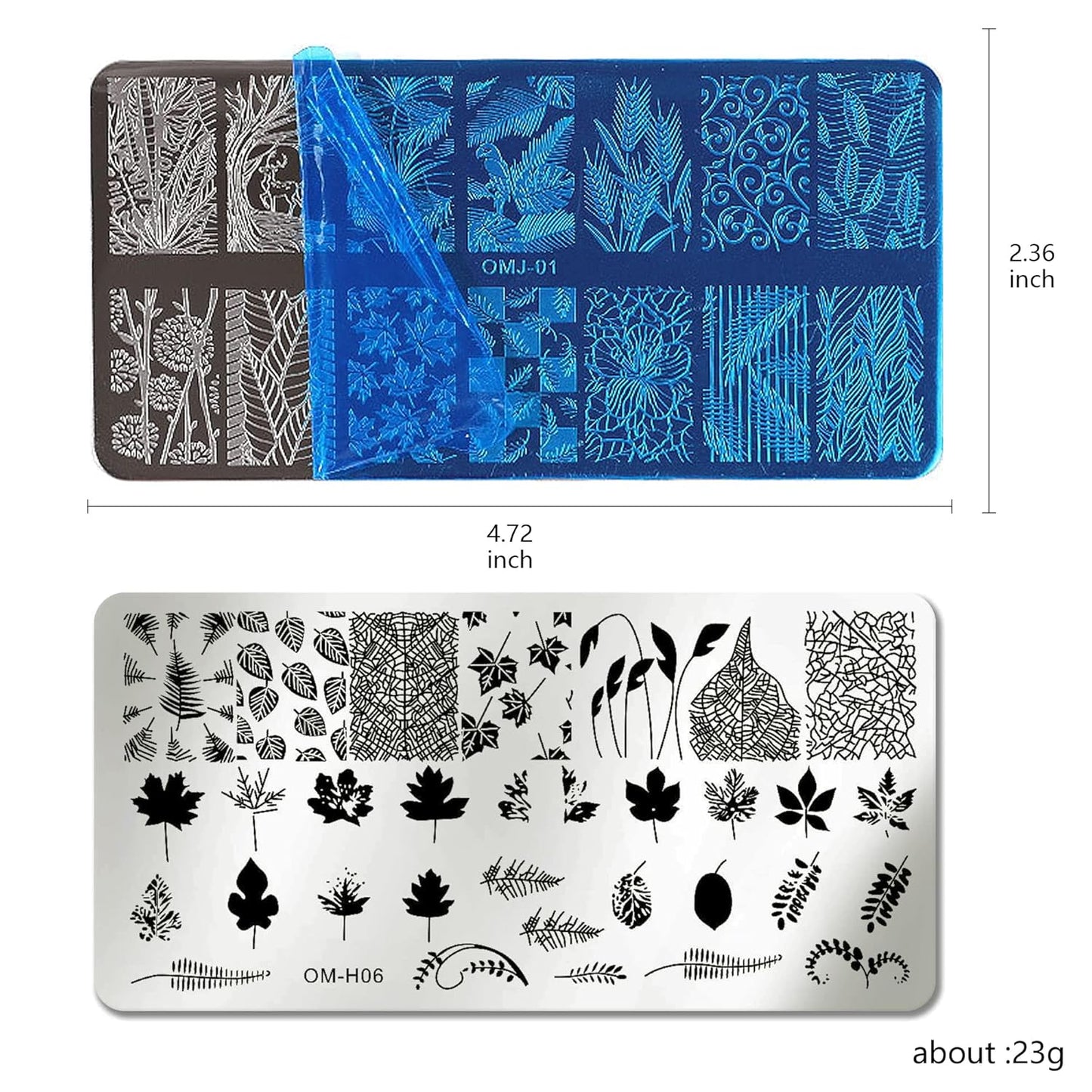 AddFavor Nail Art Stamper Kit 6pcs Flower Heart Leaf Lace Butterfly Stamping Plate Template with Silicone Nail Stamper and Scraper for Women Girls DIY Fingernail Manicure Stencils Tools-BrightBean Baby