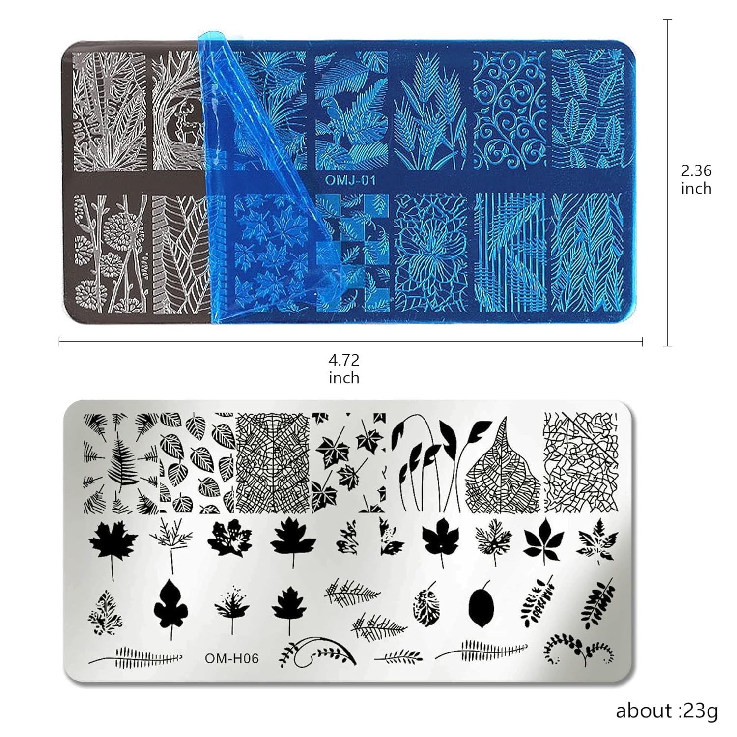 AddFavor Nail Art Stamper Kit 6pcs Flower Heart Leaf Lace Butterfly Stamping Plate Template with Silicone Nail Stamper and Scraper for Women Girls DIY Fingernail Manicure Stencils Tools-BrightBean Baby