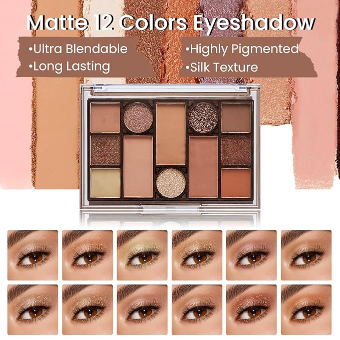 Makeup Kit for Girls Teens, Travel Makeup Kit, Facial Makeup Full Kit, Makeup Present Set for Beginners & Professionals, Cosmetic Bag Include Pigmented Blendable Eyeshadow Palette-BrightBean Baby