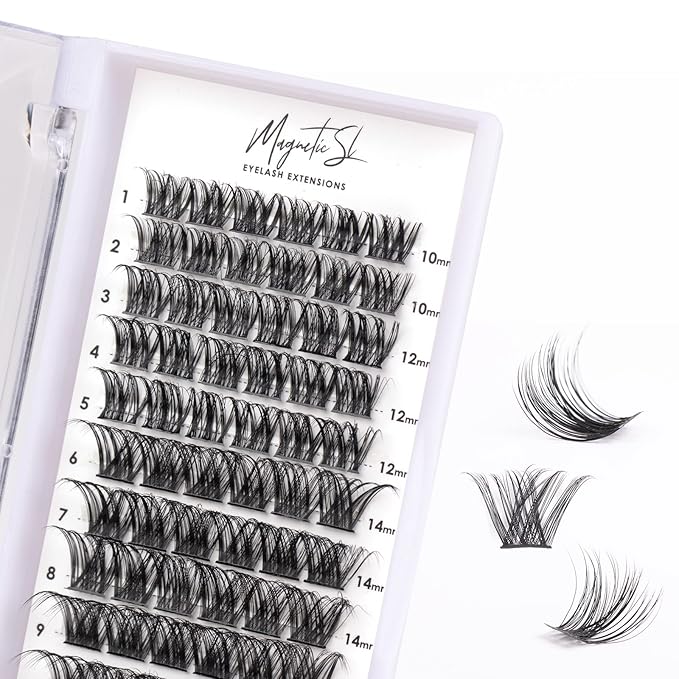 Cluster Lashes 72 Individual Lashes Clusters Eyelash Extensions False Eyelashes DIY Lash Extension Kit Reusable False Eyelashes Natural Look Mix 10-16mm C D Curl-DM01-BrightBean Baby