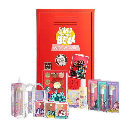 wet n wild Saved By The Bell Full Makeup Collection - Makeup Set with Versatile Brushes, Vibrant Buildable & Blendable Palettes & Lip Tint for Unique Looks, Cruelty-Free & Vegan-BrightBean Baby