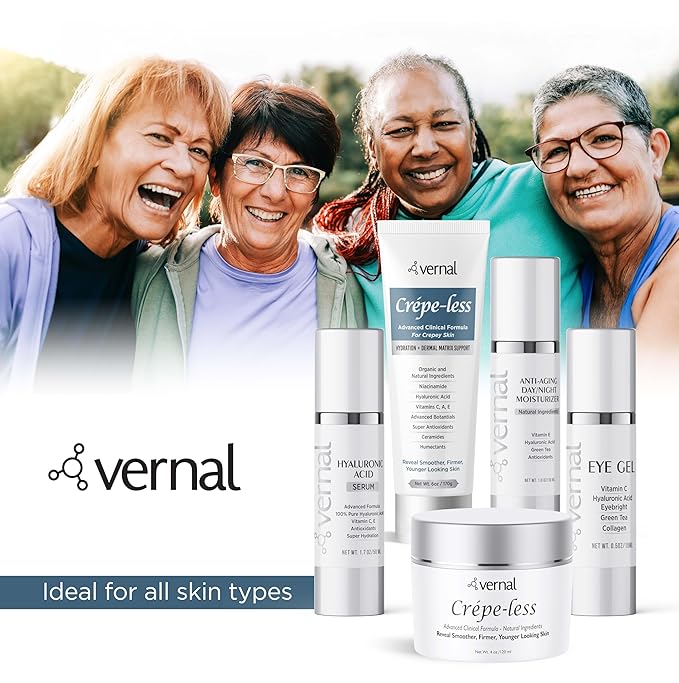 Vernal Anti Wrinkle Eye Cream - Vitamin C and Hyaluronic Acid Infused Collagen Eye Cream, Dark Circle Depuffing Eye Bag Cream for Dark Circles, Puffiness, Under Eye Bags, Crows Feet & Fine Lines-BrightBean Baby