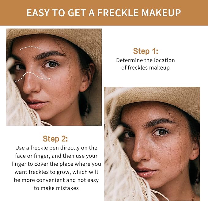 2 Pcs Freckle Pen Set, Natural Lifelike Fake Freckles Makeup Pen Magic Brown Color Freckles Makeup Tool Long-Lasting Waterproof Dot Spot Pen for Effortless Sunkissed Makeup (Light Brown)-BrightBean Baby