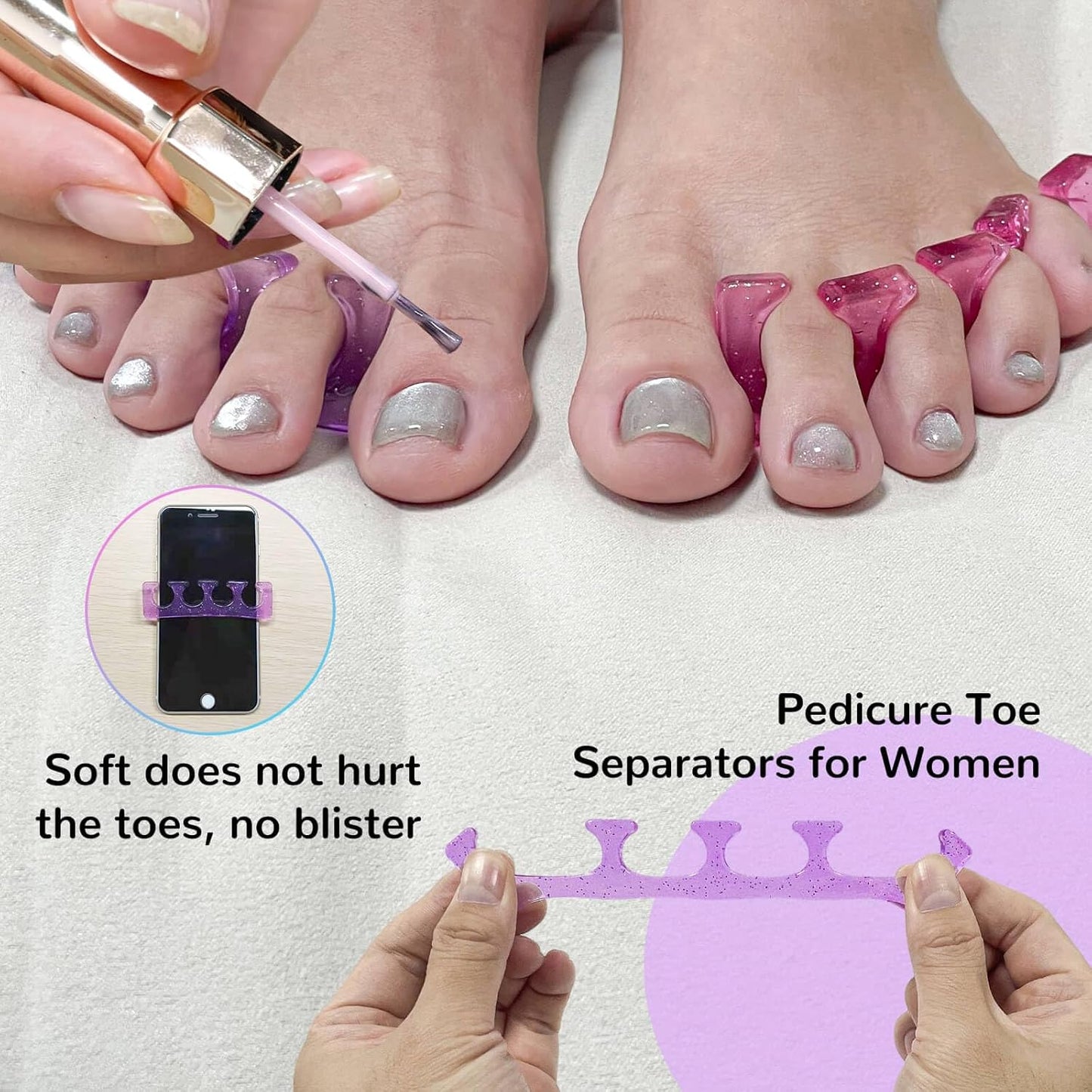 SUNFATT Toe Separators,Toe Spacers for Women,Toe Separators Use for Separation of Toenails or Nails as Well as Polishing of Nail Polish.(Thin)-BrightBean Baby